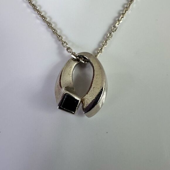 Gucci Purple Stone Pendant Necklace Sterling Silver Vintage - Picture 1 of 15